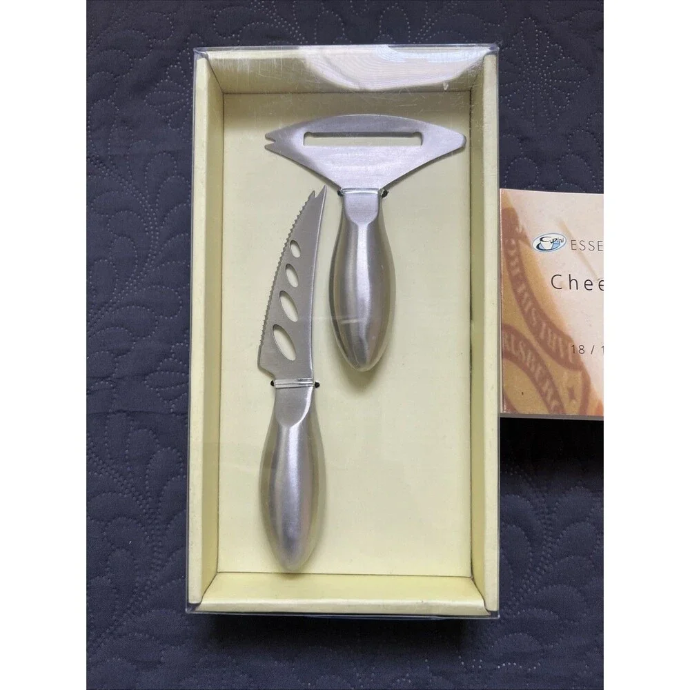 Home Essentials Cheese Knives 2 Pcs NIB 18/10 Stainless Steel Home Serverware